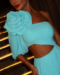 Spring Summer Floral Off-Shoulder Evening Dress HY102