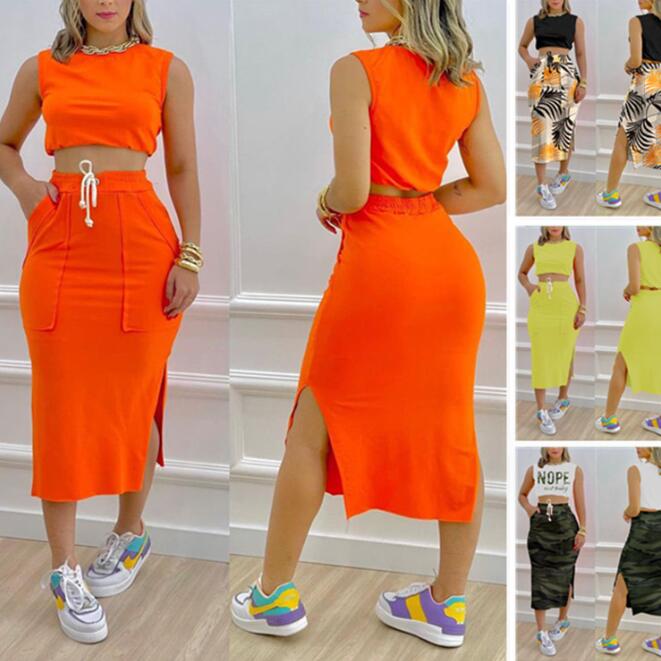 Casual Spring Summer Women's Skirt Suit for Outings