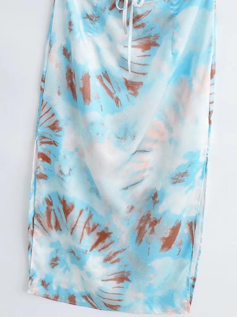 2022 Spring Floral Tie-Back Bodycon Dress