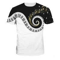 Men's 3D Guitar Print Casual Short Sleeve T-Shirt