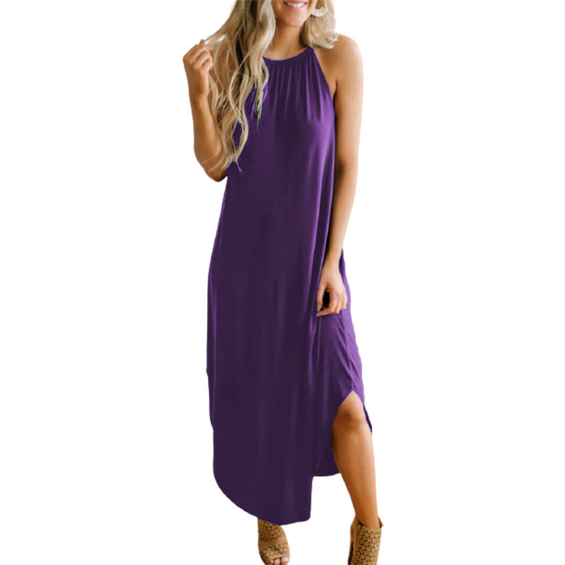 2021 Spring Summer Women's Solid Color Maxi Dress