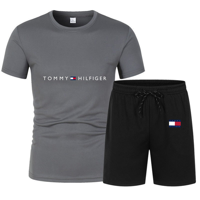 Men's Sports Set: Mesh T-Shirt & Shorts for Training