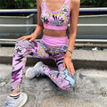 Cartoon Print Yoga Set for Women (Two-Piece)