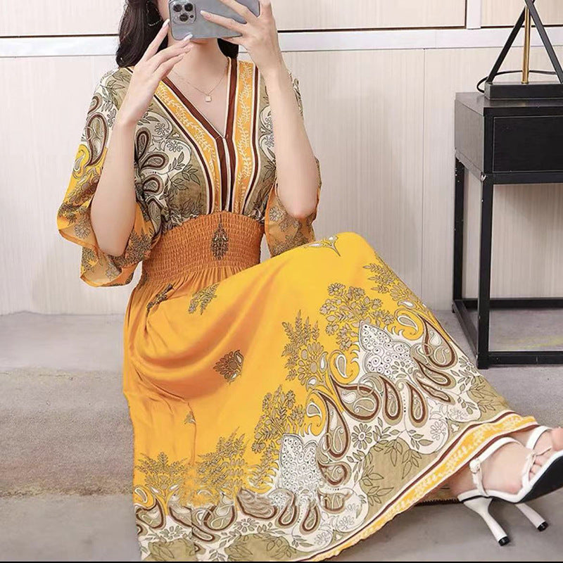 Southeast Asia Travel Floral Cotton Dress for Summer