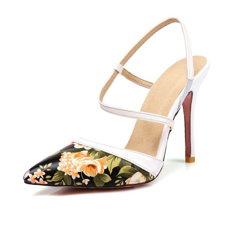 The Imprimé Pointed-Toe Sandal Heel | Evarisluxe