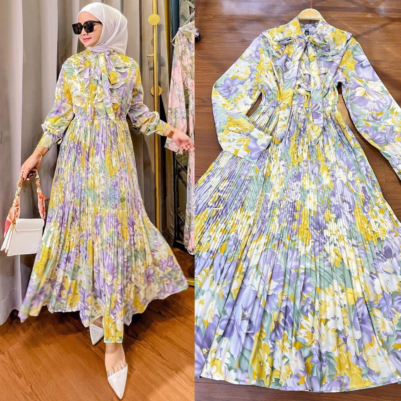 The Volantée Malay Ruffled Print Dress | Evarisluxe