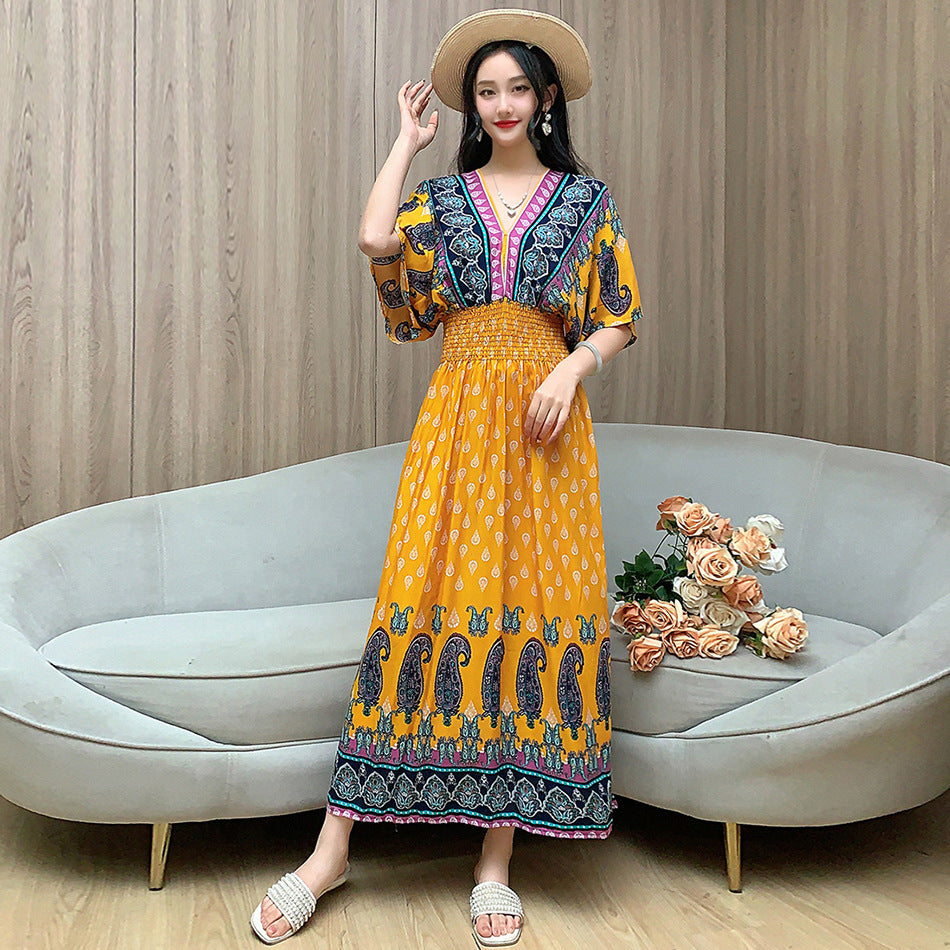 Southeast Asia Travel Floral Cotton Dress for Summer