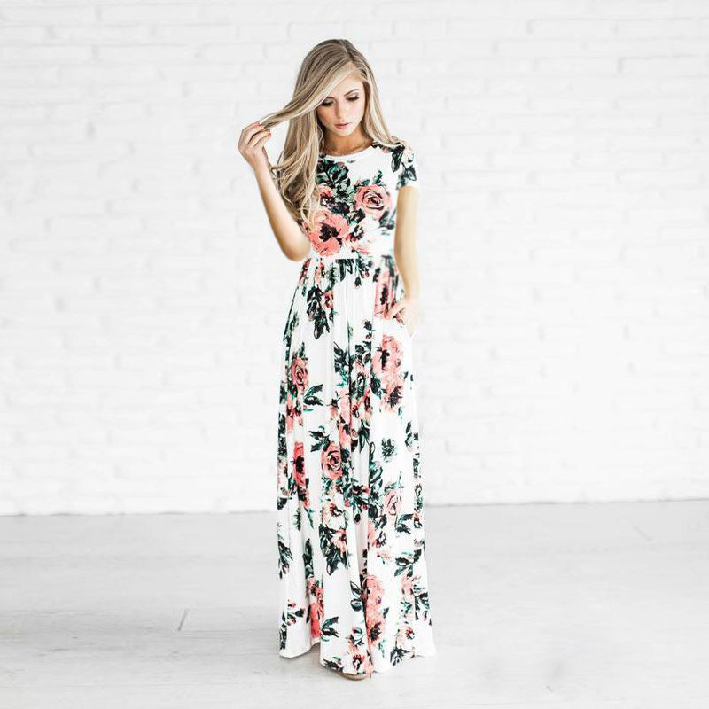 Summer Floral Long Sleeve Maxi Dress for Women