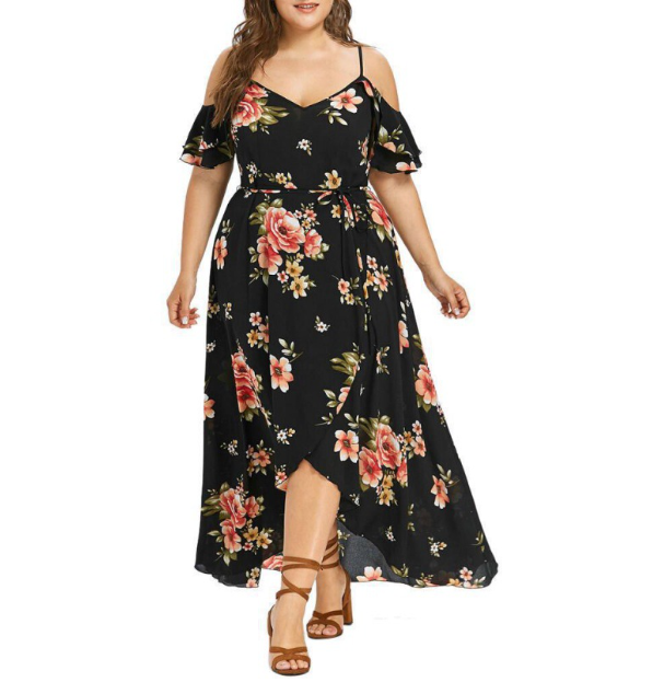 The Fleur Tropicale Plus Size Floral Dress | Evarisluxe