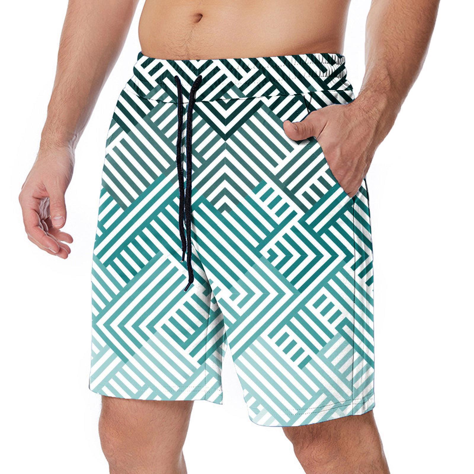 2023 Summer Men's 3D Digital Print Beach Shorts