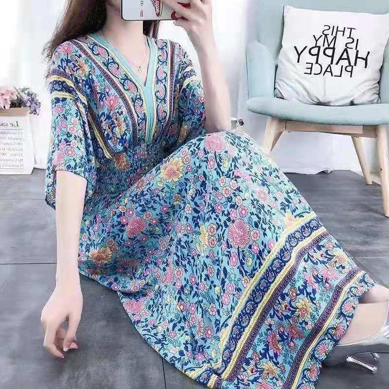 Southeast Asia Travel Floral Cotton Dress for Summer