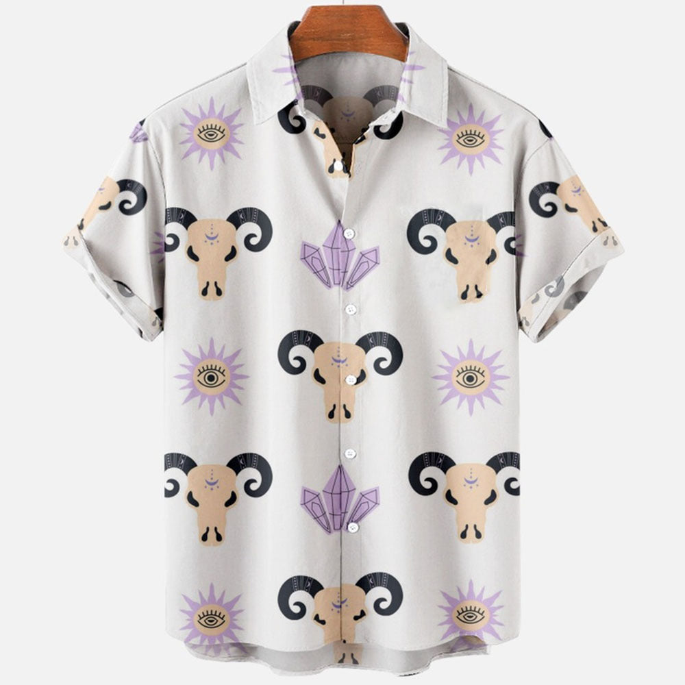 2022 Devil Horror 3D Printed Loose Hawaiian Shirt for Men