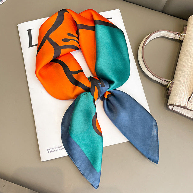 Evarisluxe Silk Satin Square Scarf