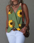 2023 Summer Minimalist V-Neck Print Top for Women