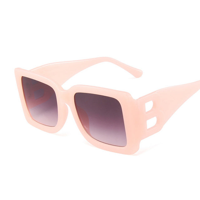 Fashion Brand Black Gradient Square Sunglasses for Women