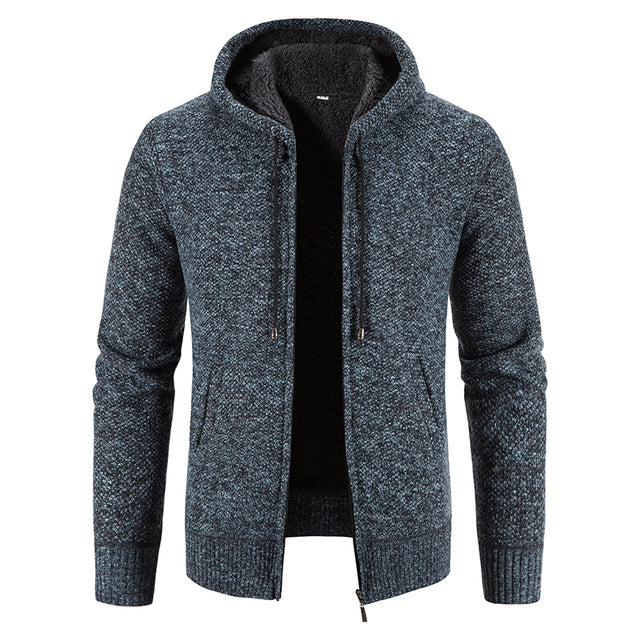 Winter Thick Hooded Cardigan for Men - Slim Fit Sweater