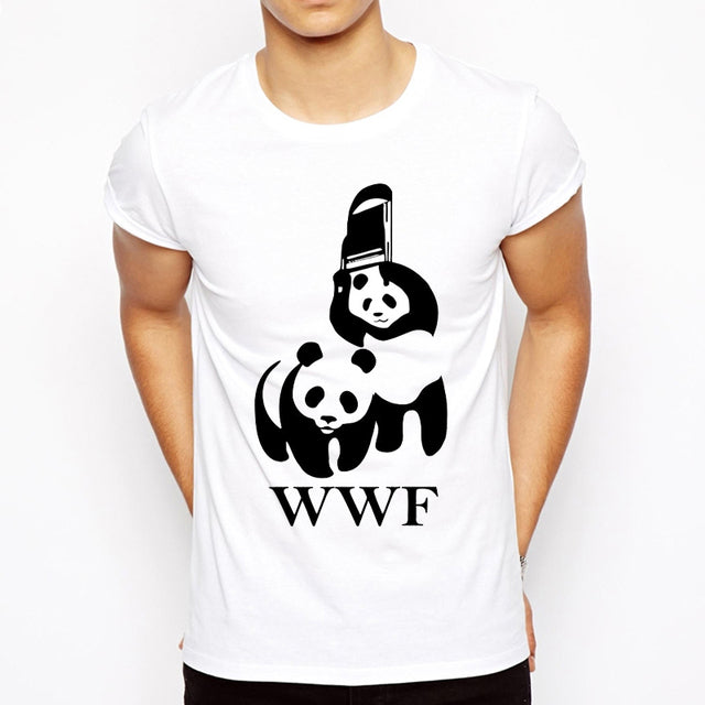 Funny Summer T-Shirt for Men - WWF Wrestling Panda