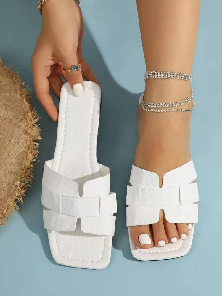 Summer Casual Woven Flat Beach Sandals for Women 36-43