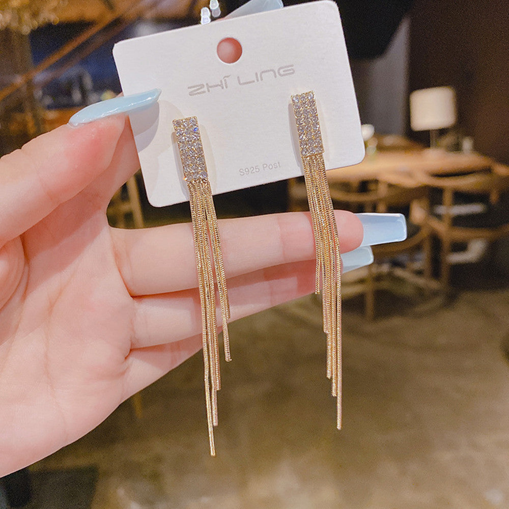 Evarisluxe Long Tassel Statement Earrings