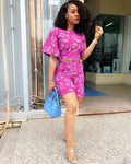 Printed T-Shirt and Casual Two-Piece Set
