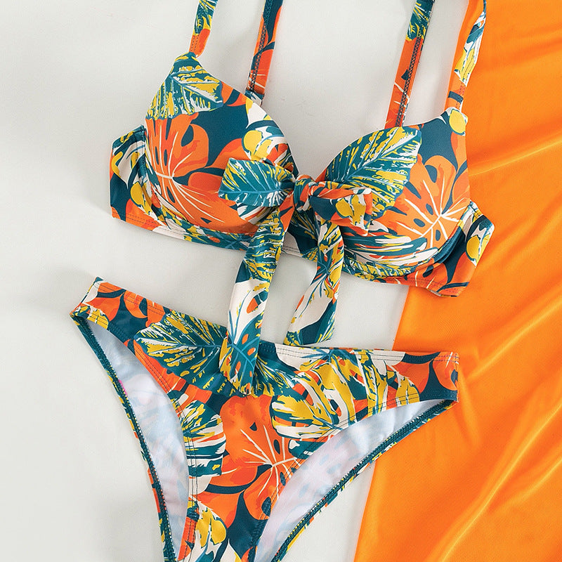 2023 Women's Three-Piece Bikini Set with Cover-Up