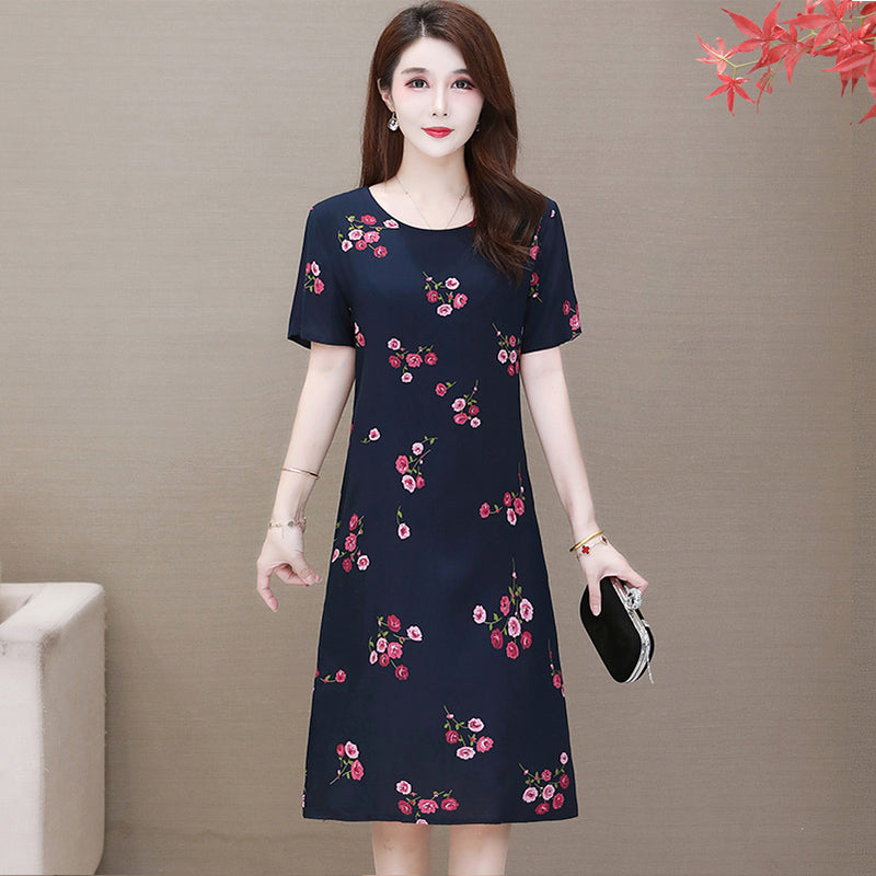 Chic Short Sleeve Cotton Dress for Summer Women