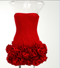 Red Slimming Floral Dress