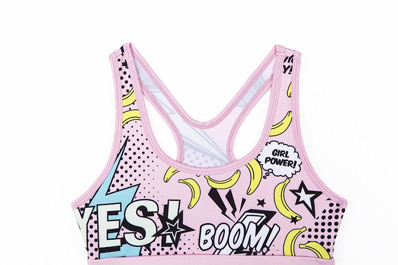 Cartoon Print Yoga Set for Women (Two-Piece)