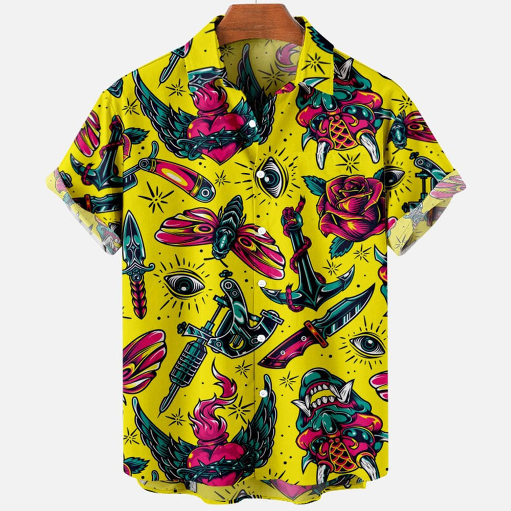 2022 Devil Horror 3D Printed Loose Hawaiian Shirt for Men