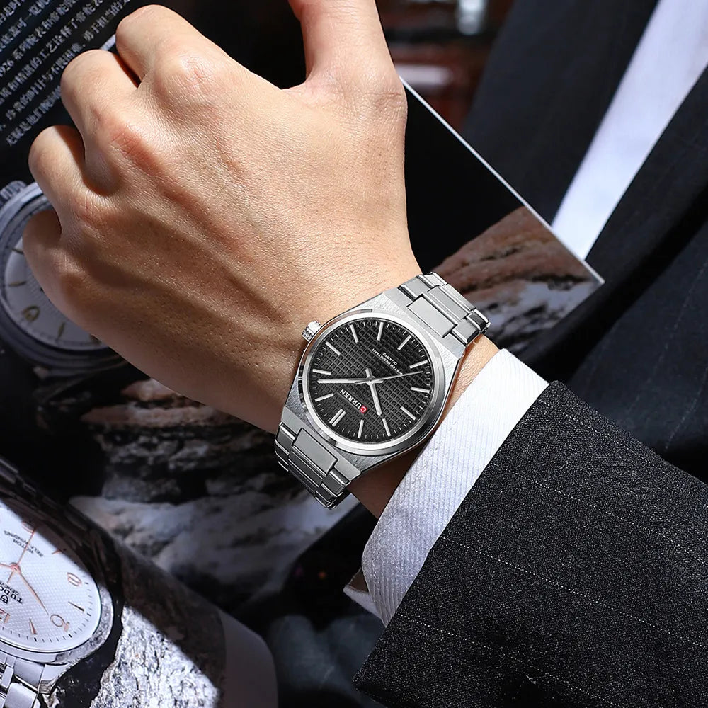 Le Poli Stainless Steel Quartz Watch | Evarisluxe