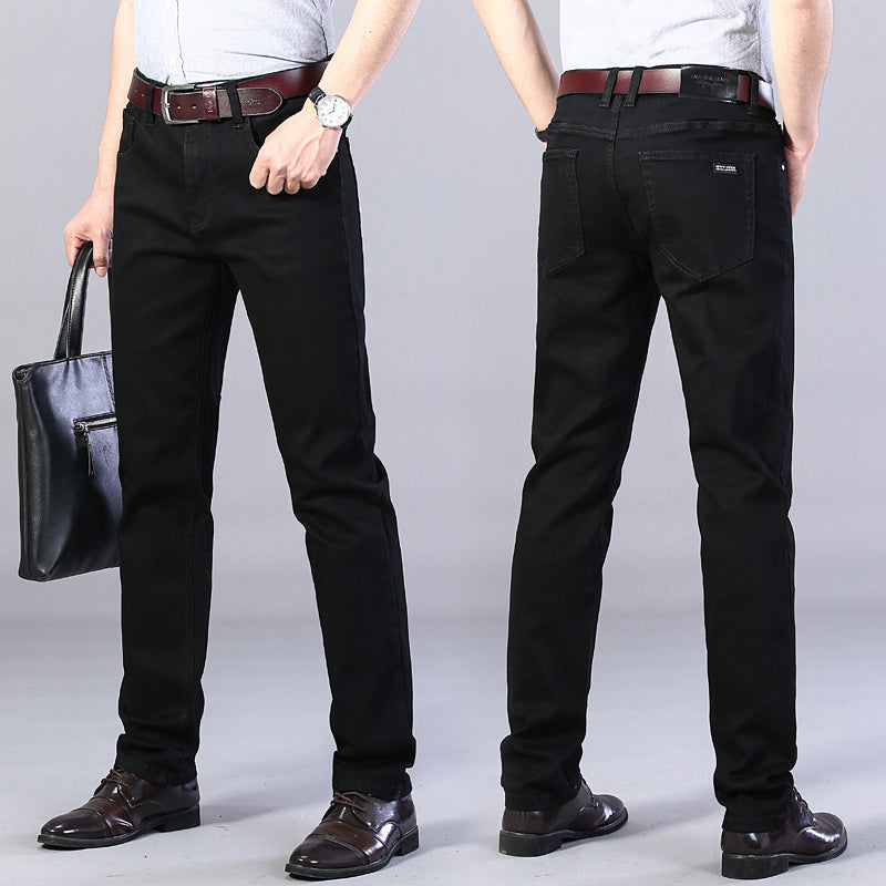 Men's Slim Fit Black Stretch Denim Trousers