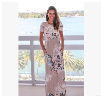 Spring Summer Long Sleeve Floral Print Dress