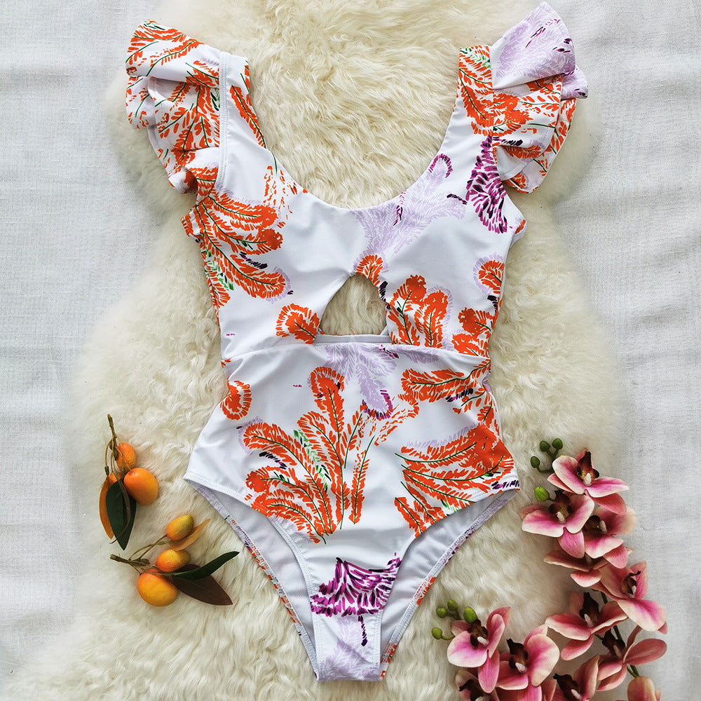 2024 Women's Three-Piece Swimwear Set with Back Cutout