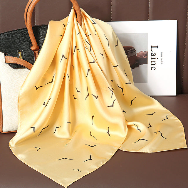 Evarisluxe Silk Satin Square Scarf
