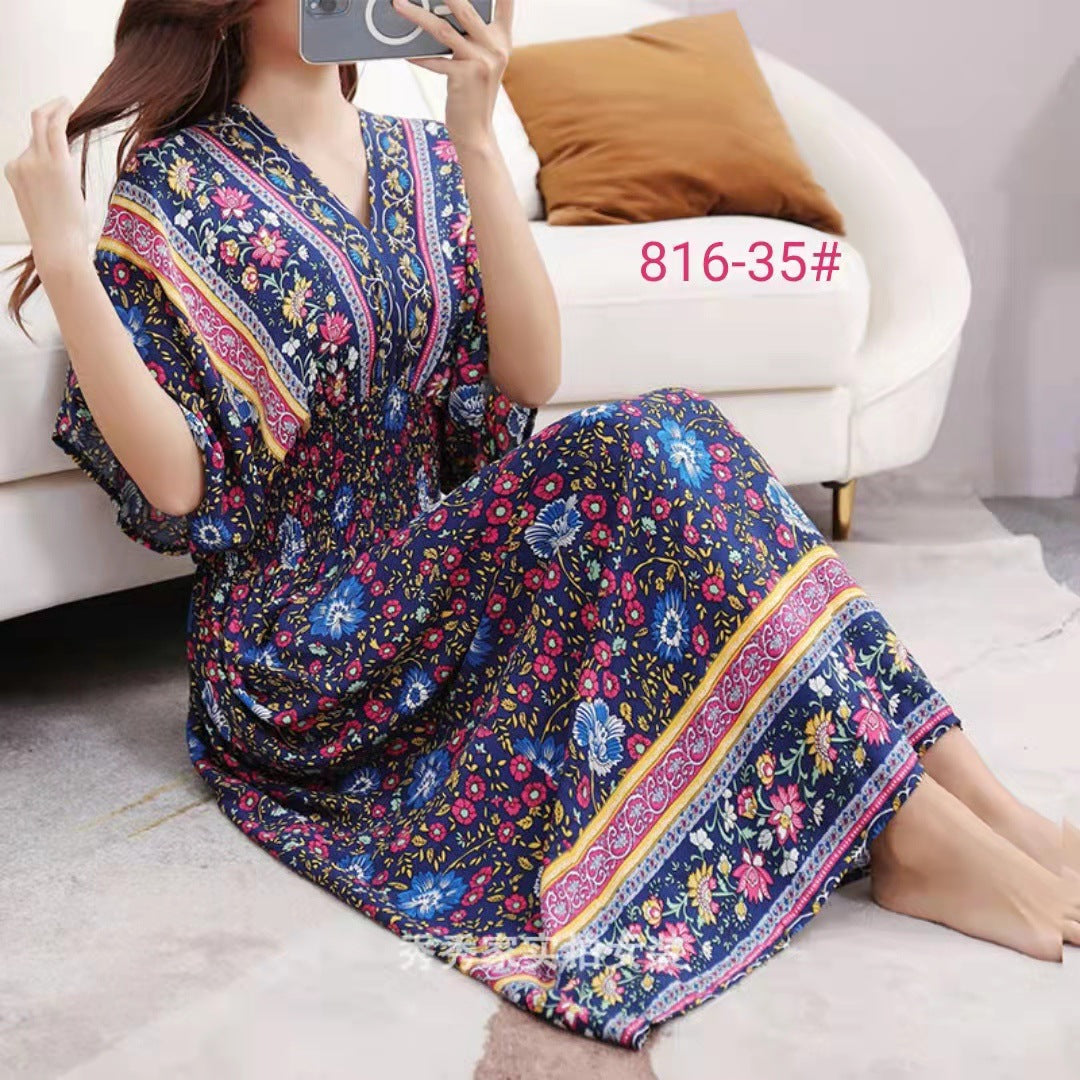 Southeast Asia Travel Floral Cotton Dress for Summer