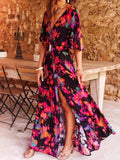 Elegant Printed Mid-Length Dress