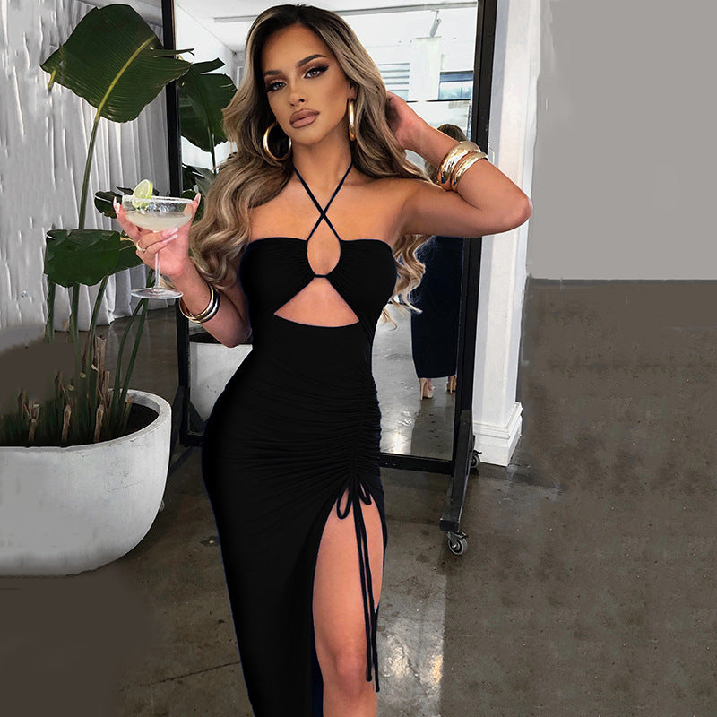Spring New High-Slit Halter Dress for Women
