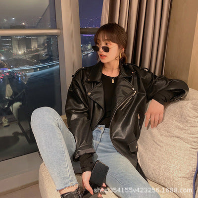 Vintage Brown Leather Jacket for Women - Spring 2021