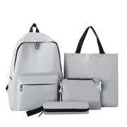 4-Piece Solid Color Backpack Set for Students