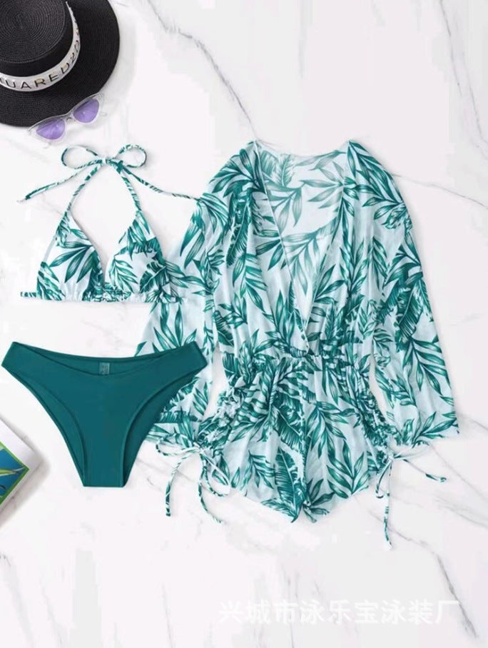 2023 Women's Long Sleeve Three-Piece Bikini Set