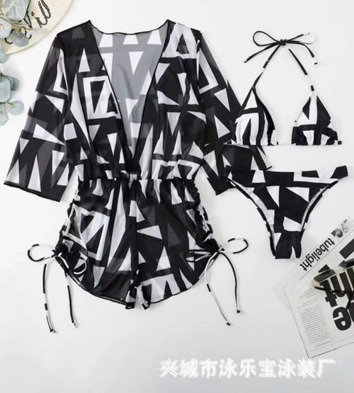 2023 Women's Long Sleeve Three-Piece Bikini Set