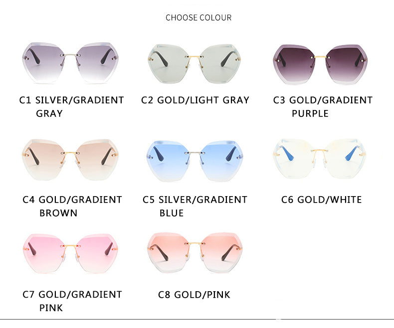 Vintage Rimless Pilot Sunglasses for Men and Women