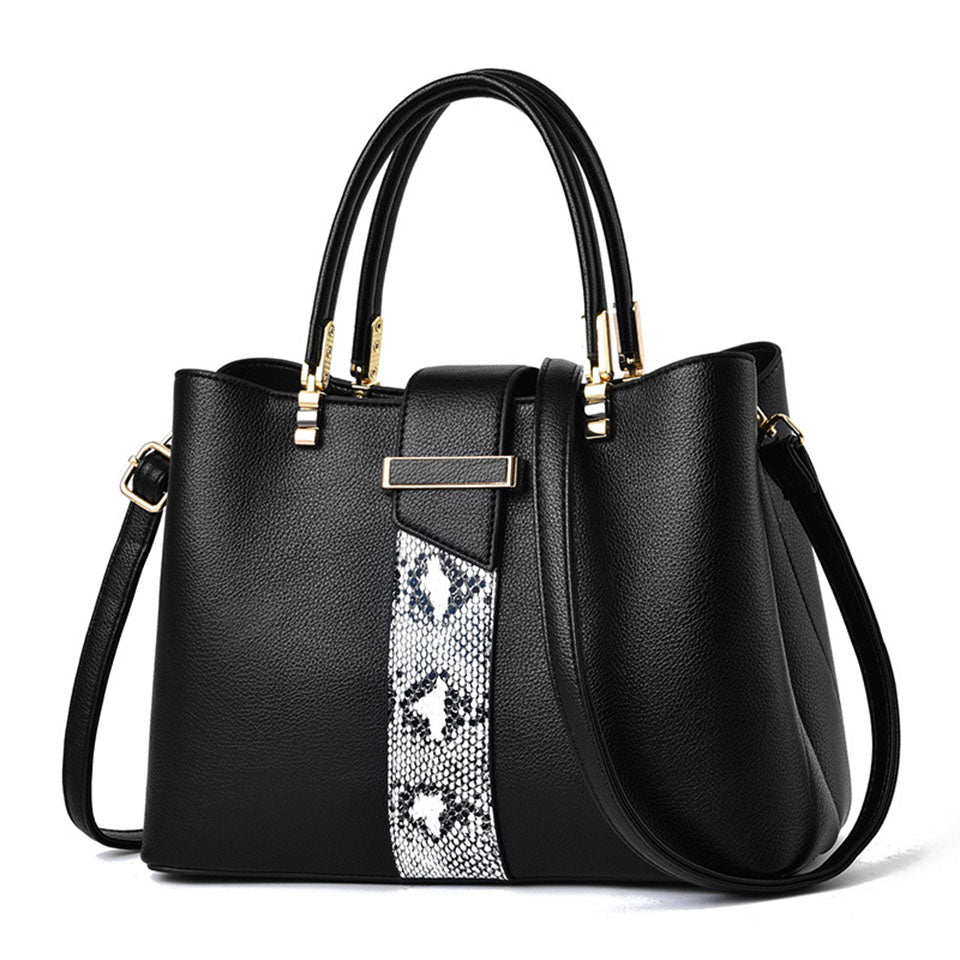 Luxury Snake Grain Leather Women's Tote & Crossbody Bag