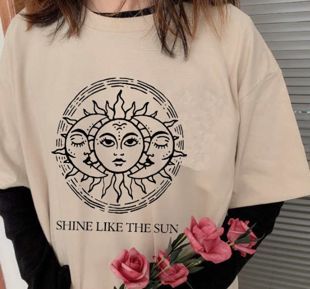 White Graphic T-Shirt for Women - Summer Loose Fit