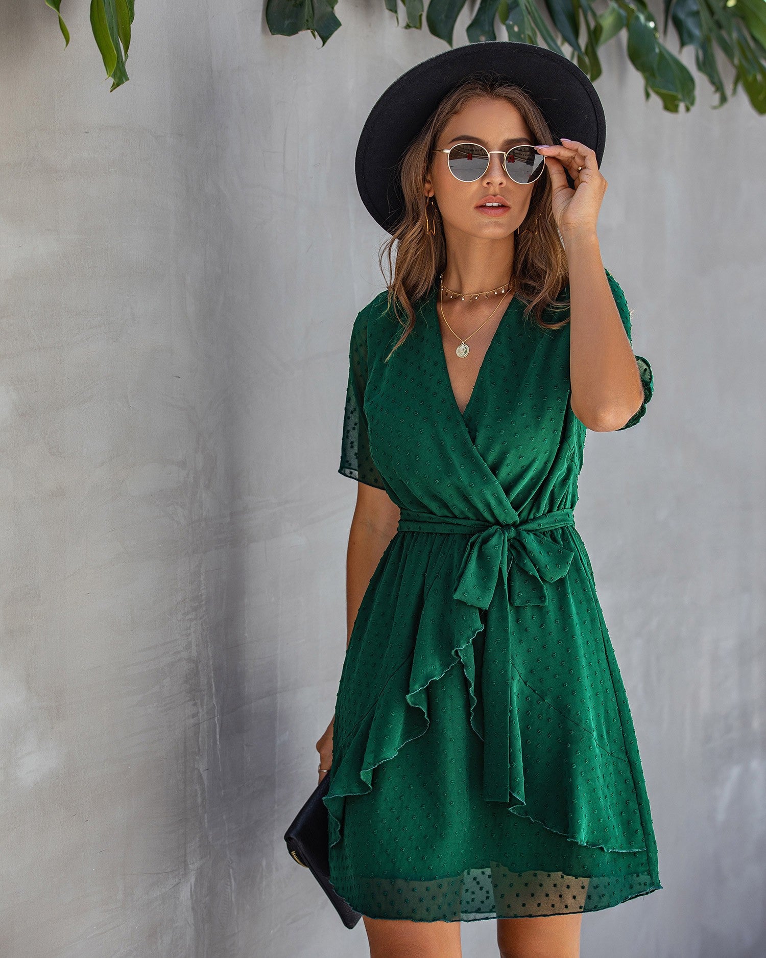 Summer V-Neck Ruffled Waist Dress for Women 2020
