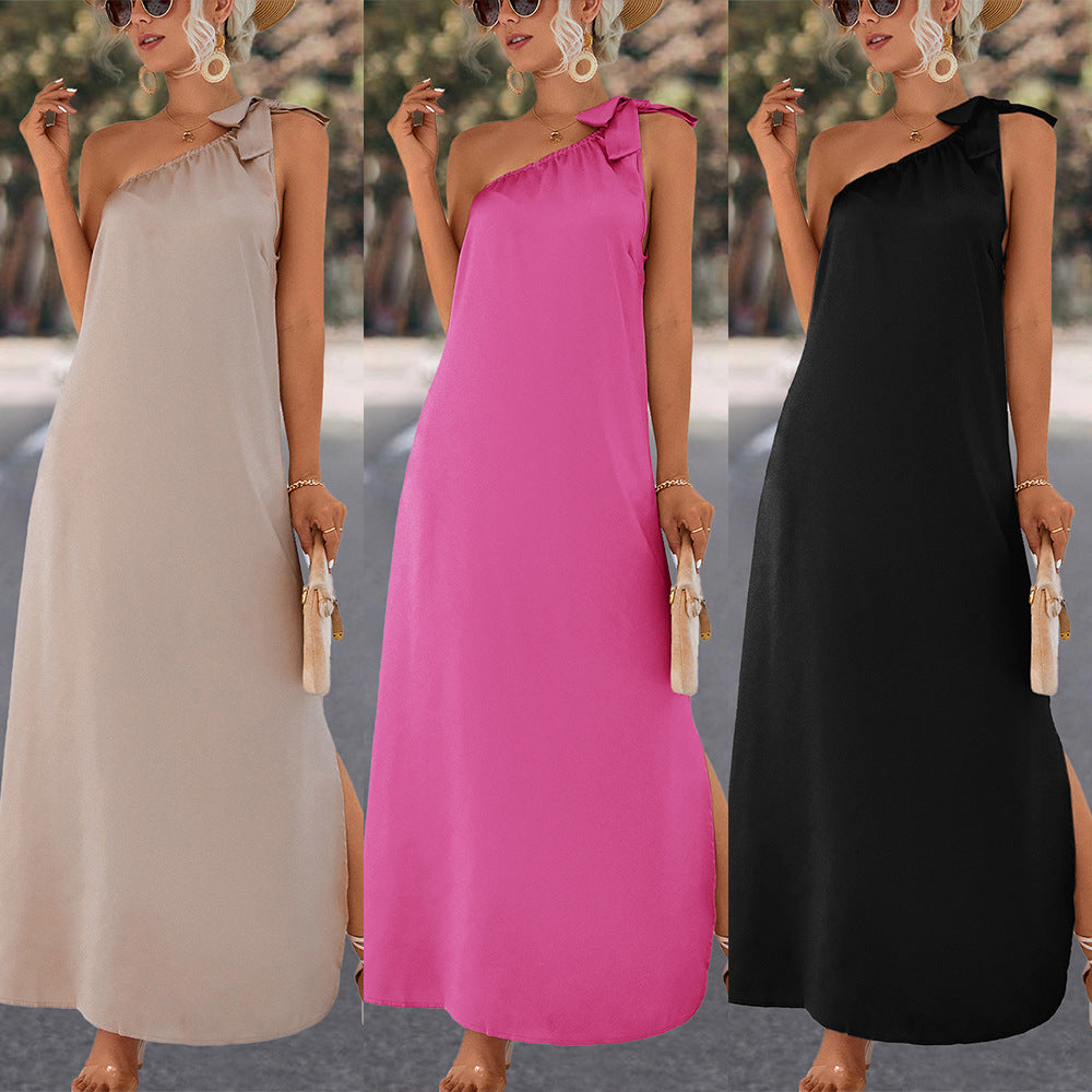 2023 Spring/Summer Women's One-Shoulder Dress
