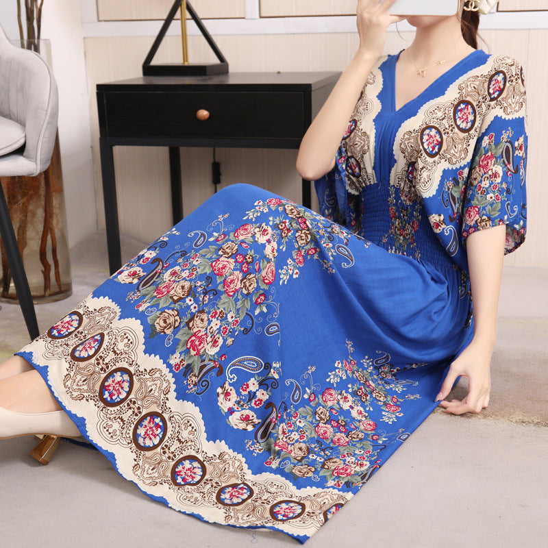 Southeast Asia Travel Floral Cotton Dress for Summer