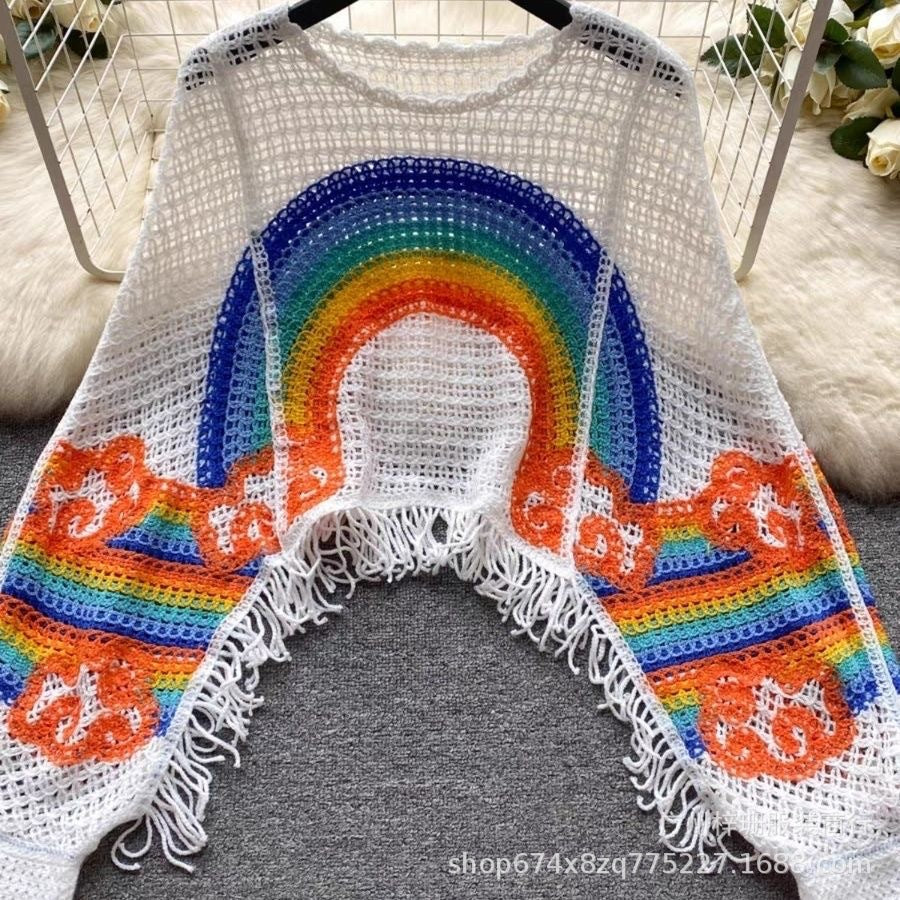 Striped Colorblock Knit Pullover Sweater for Women