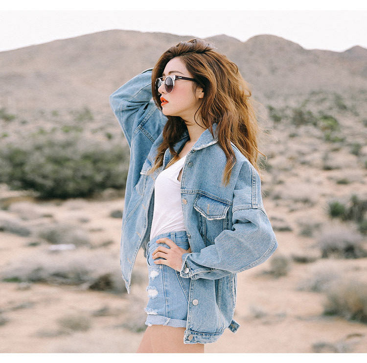 Plus Size Loose Denim Jacket for Women