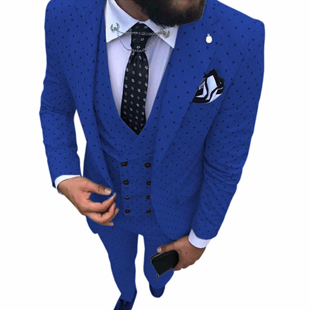 Men's Three-Piece Suit Set for Business and Weddings